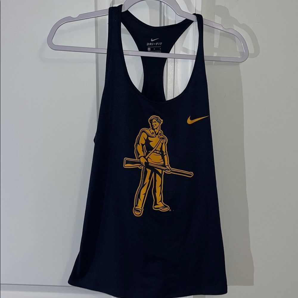 Nike Dri Fit Muscle Shirt Tank Sleeveless racerback T shirt Wvu West Virginia M